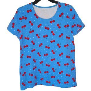 Kim Rogers Blue Cherry Top Size Medium